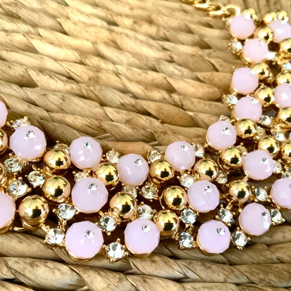 Lilly Pulitzer NWT “Pop The Bubbly”  PINK CRYSTAL CLUSTER NECKLACE/EARRINGS SET - Picture 4 of 16